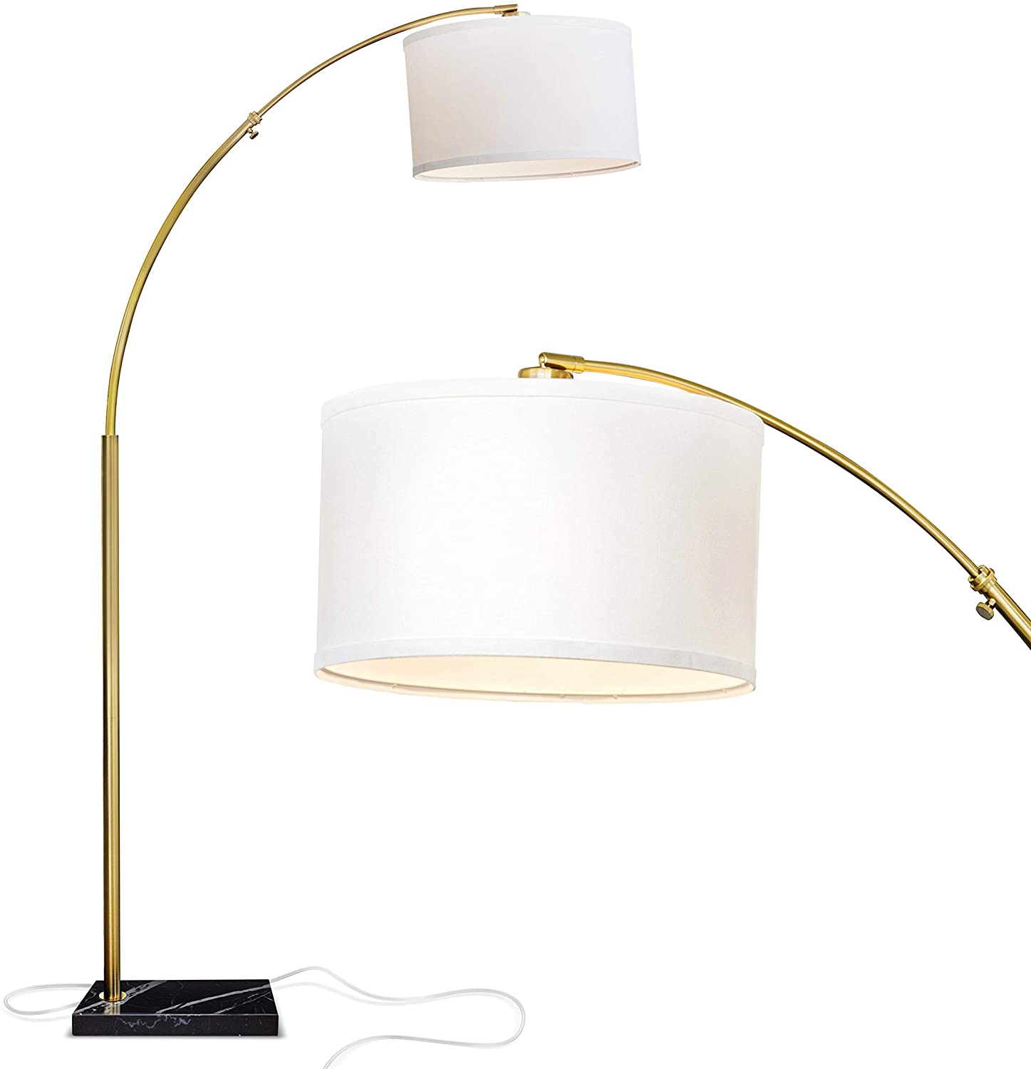 Brightech Logan Contemporary Arc Floor Lamp w. Marble Base 3 Lamps Buy - Best Online Lighting Stores