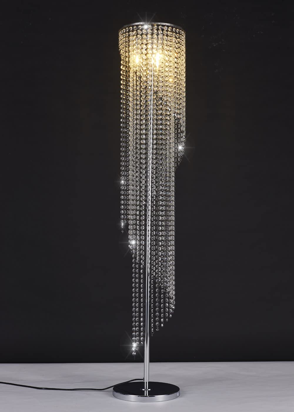 Surpars House Silver Crystal Floor Lamp S Shape Chrome Finish 7 Lamps Buy - Best Online Lighting Stores