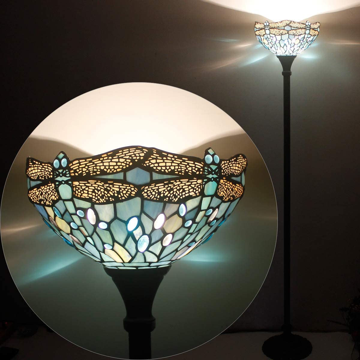 Tiffany Floor Lamp Torchiere Up Lighting 2 Lamps Buy - Best Online Lighting Stores