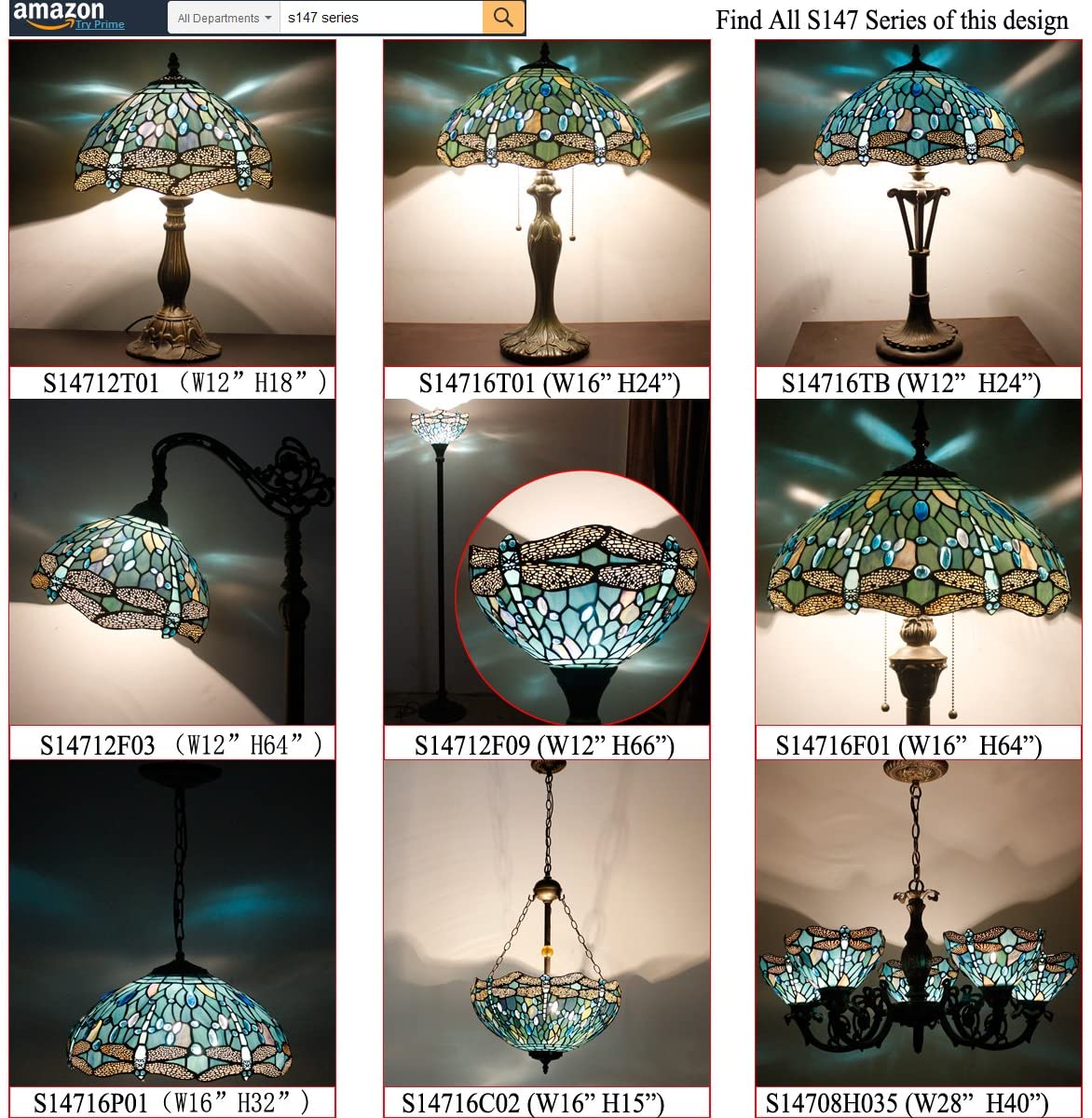 Tiffany Lamp W16H24 4 Lamps Buy - Best Online Lighting Stores