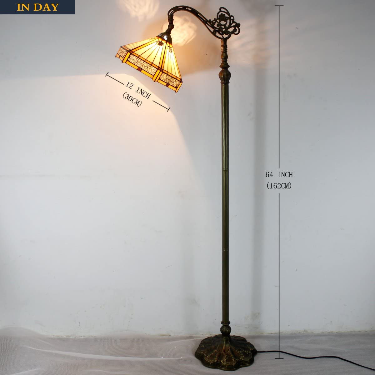 Tiffany Mission Style Reading Floor Lamp Lighting 3 Lamps Buy - Best Online Lighting Stores