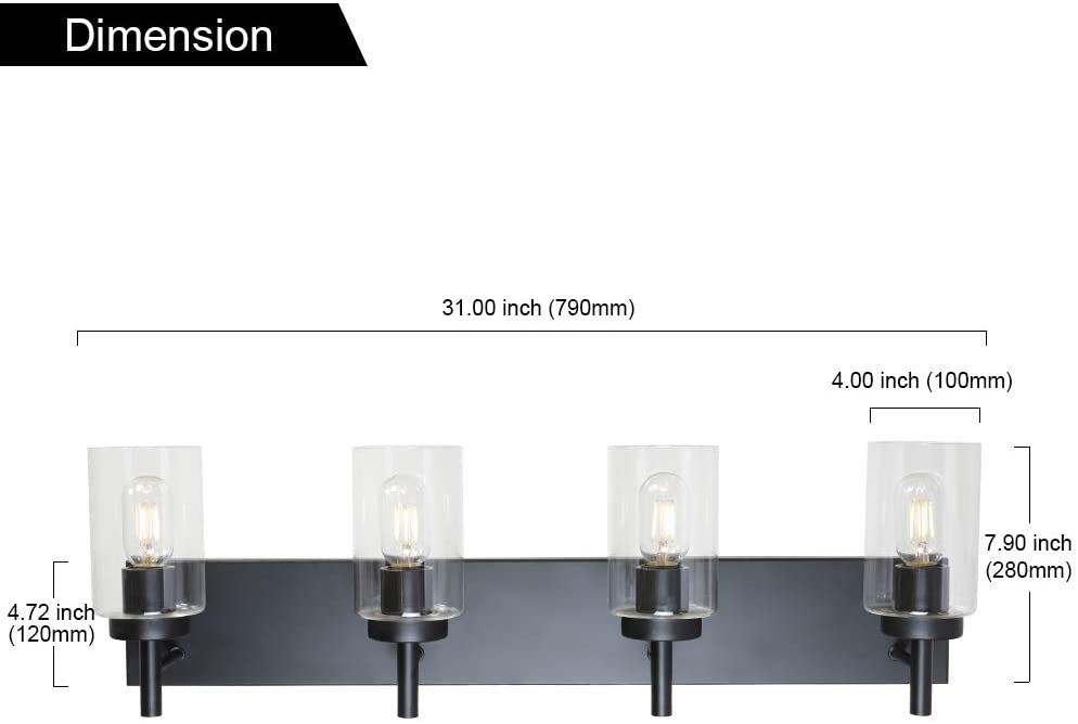VINLUZ 4 Lights Bathroom Vanity Light Fixture 2 Lamps Buy - Best Online Lighting Stores
