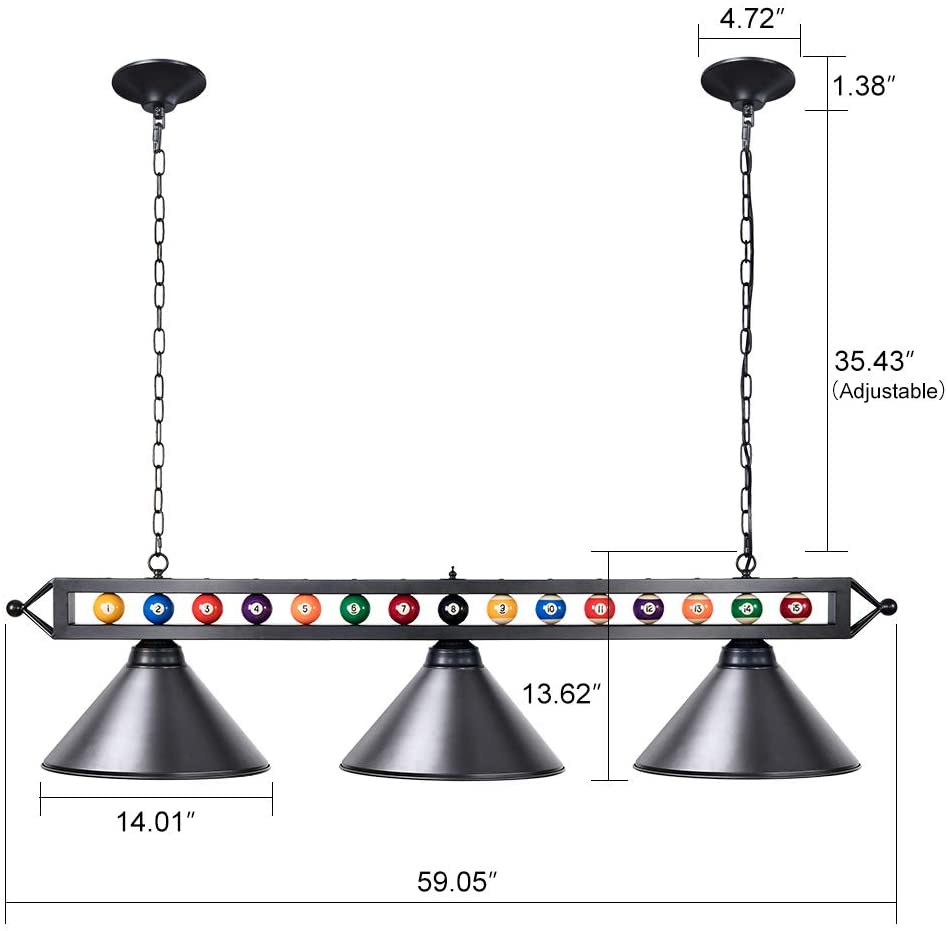 Wellmet Billiard Light for Pool Table 2 Lamps Buy - Best Online Lighting Stores