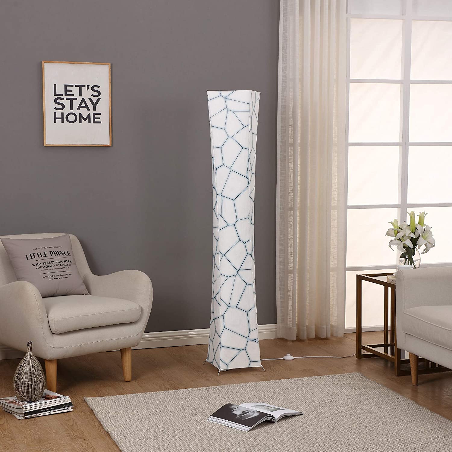 CHIPHY Modern 64 Dimmable Tall Lamp with Marble Fabric Lampshade 3 Lamps Buy - Best Online Lighting Stores